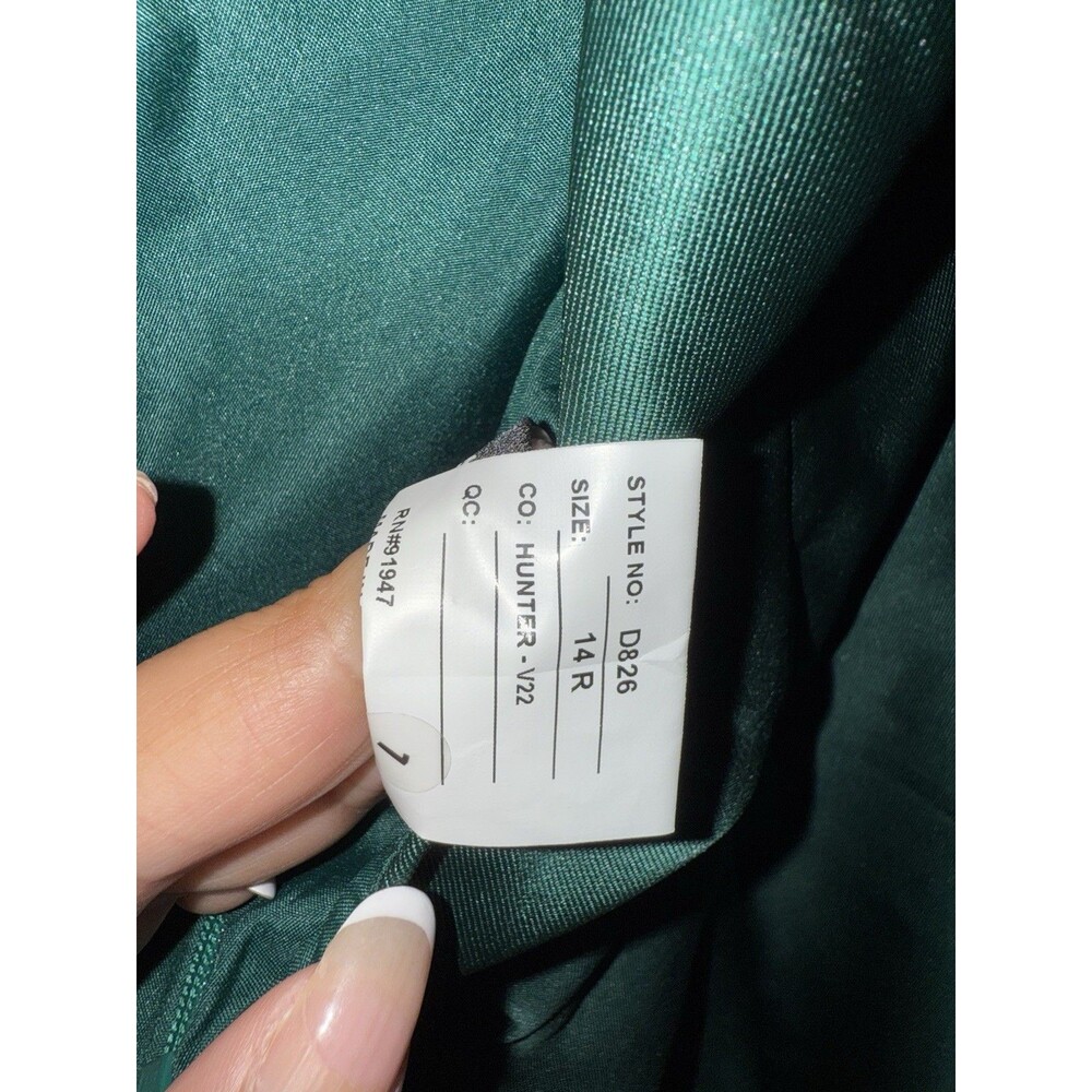 Alfred Sung Satin Square Neck Princess Line Gown Size 14 - Picture 6 of 9